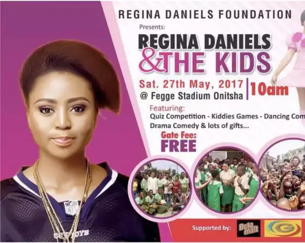 Regina Daniels Gets Together With Kids on Children’s Day